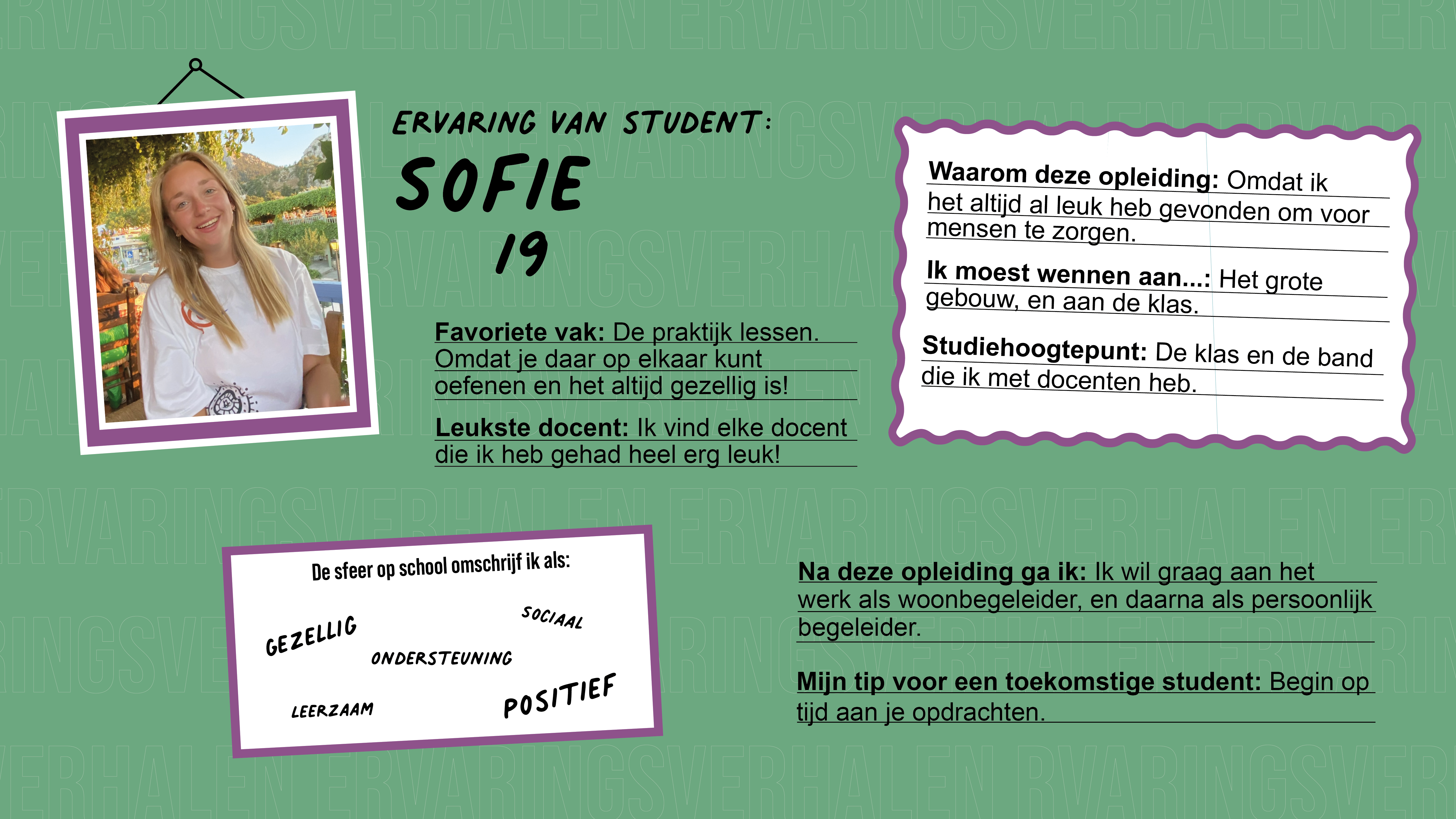 Vriendenboekje Sofie maatschappelijke zorg