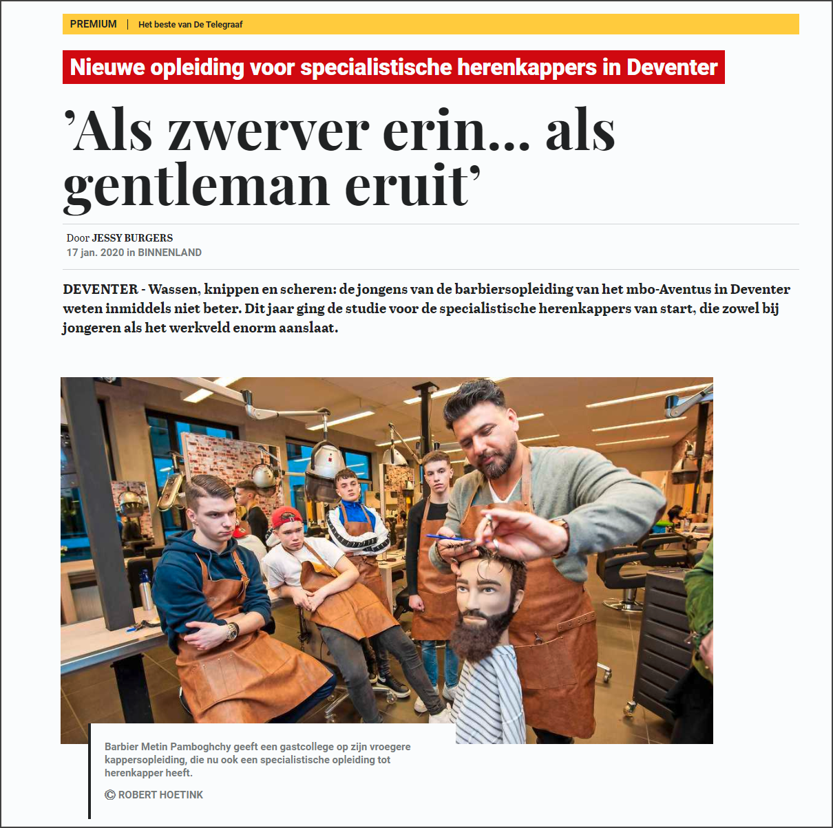 De Aventus-opleiding Herenkapper / Barbier in Deventer